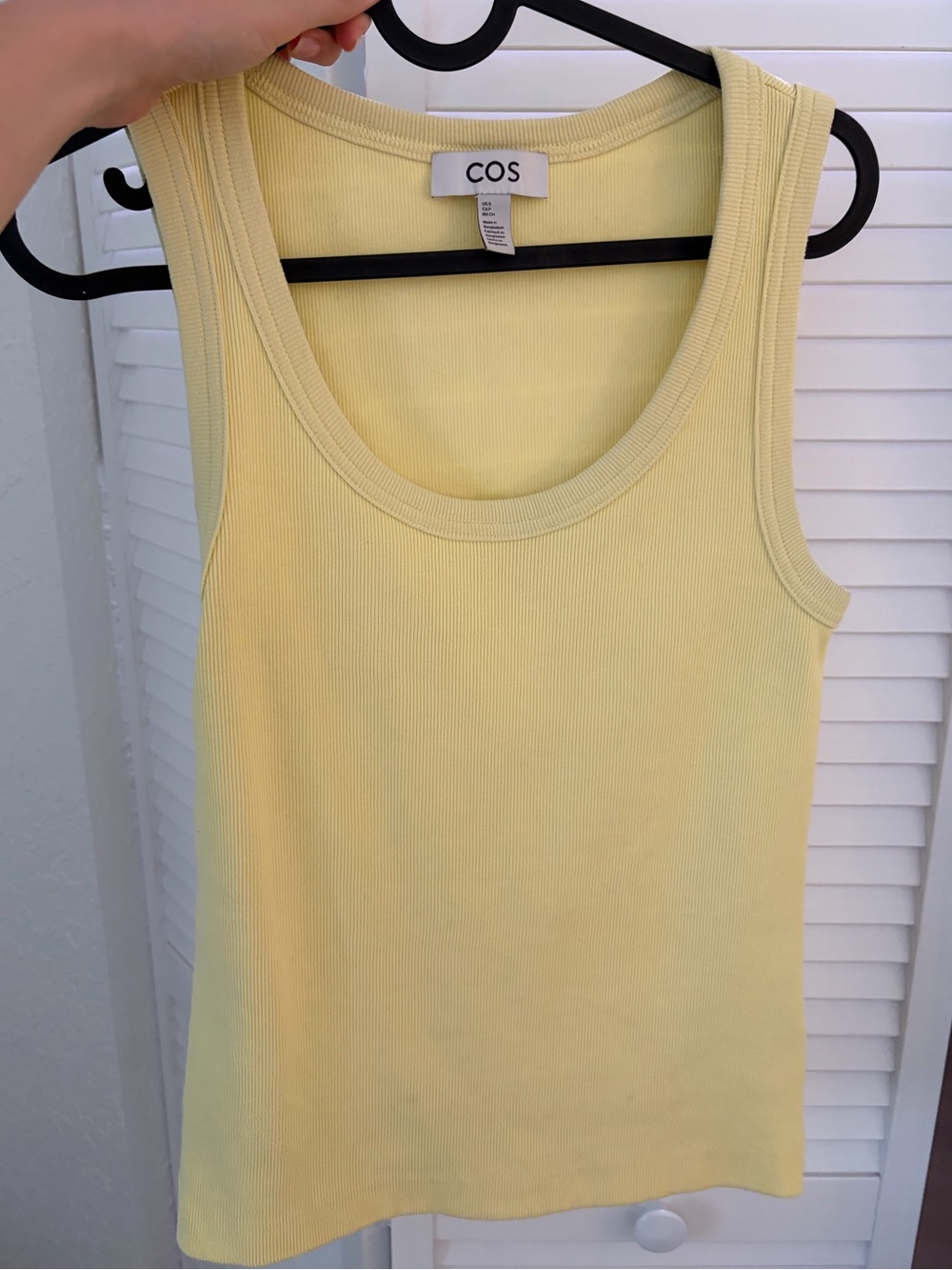 COS Yellow Ribbed Tank Top - Picture 4 of 5